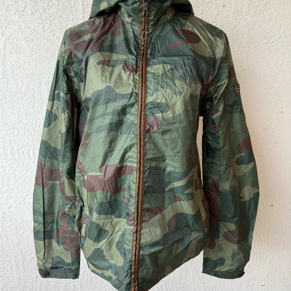 Scotch & Soda Vintage Camo Summer Jacket Camouflage Hood Army Size Medium